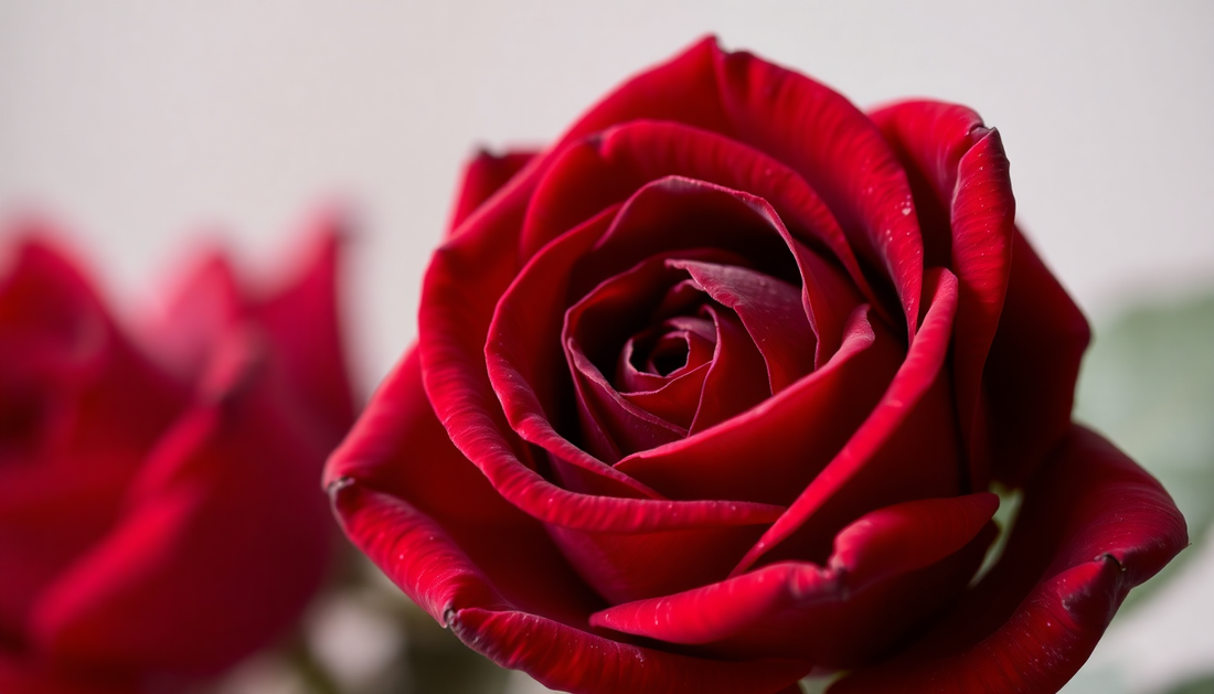 Close-up of a dark red rose symbolizing natural ingredients in rose moisturiser products 