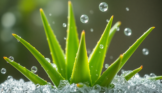 Fresh aloe vera plant with water droplets, ideal for promoting the aloe vera cleanser benefits