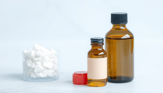Two bottles of skincare products with labels, illustrating how to decode skincare labels