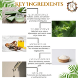 Aloe vera face cleanser featuring key ingredients like tea tree extract, aloe vera and collagen powder
