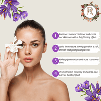 Raafiaura Saffron Glow Dropping Serum enhances radiance and locks in moisture for smooth skin