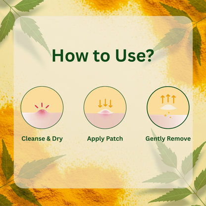 Step-by-step guide showing how to use Raafiaura best acne pimple patches to cleanse dry skin apply patch and gently remove
