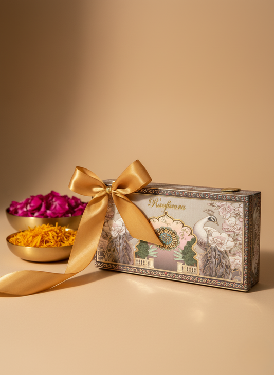 Raafiaura Gifting Festive Bloom Box with Elegant Design and Decorative Bow