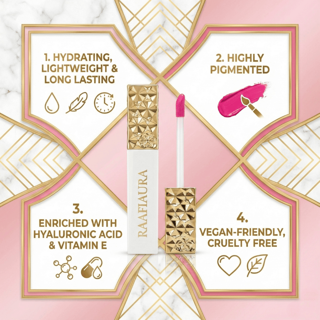Raafiaura Royal Riches Cosmetics Gift Box with Glossy Lip Stains