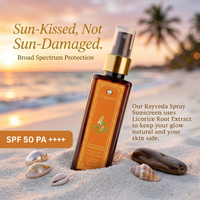 Raafiaura Rayveda Spray Sunscreen with Licorice Root Extract for Broad Spectrum Protection and SPF 50